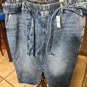 Lane Bryant boyfriend capri Blue Denim 18, NWT